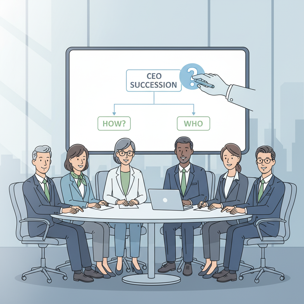 An illustration depicting three symbols: a circuit board for AI, a gavel for regulations, and a globe for supply chain, against a city background.