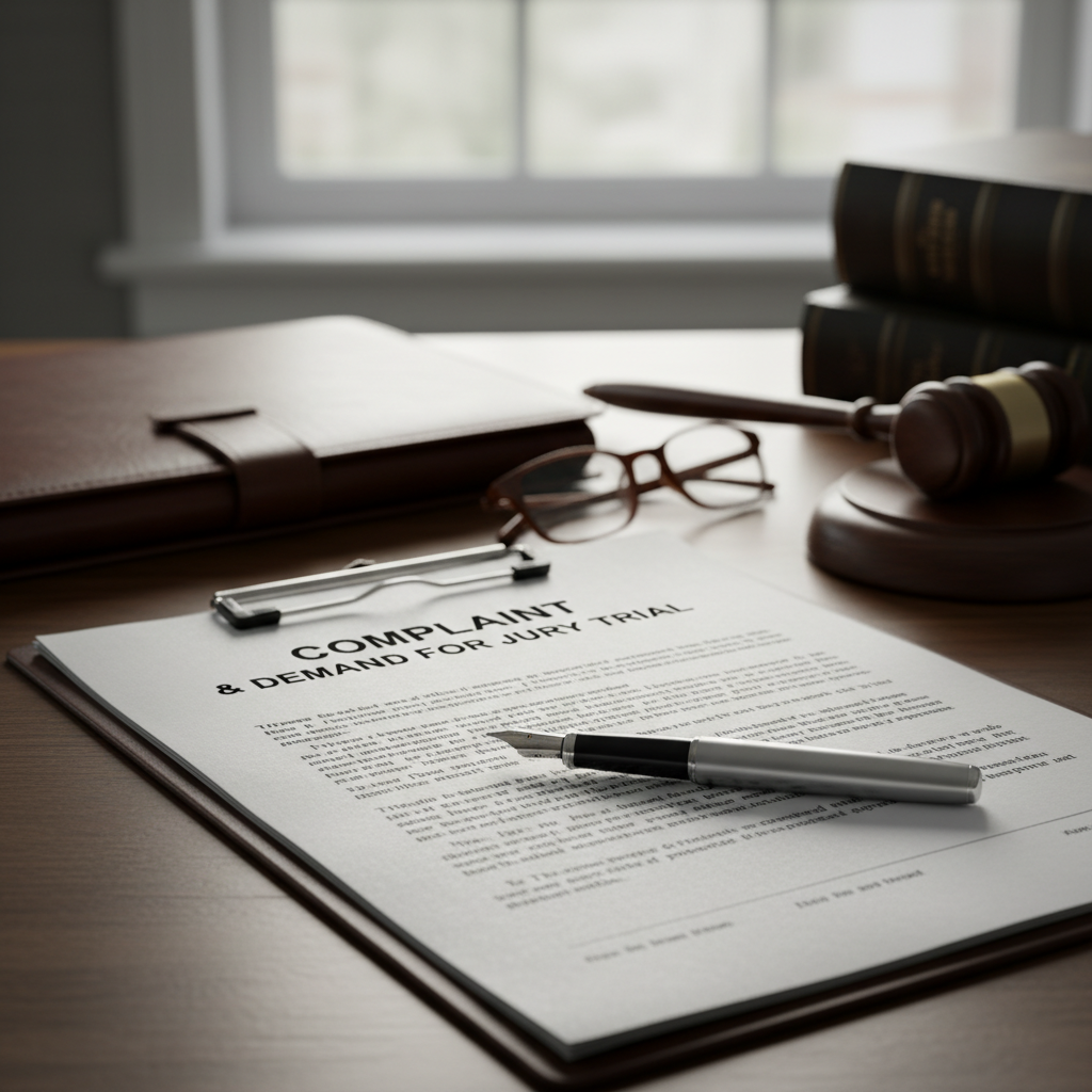 A pen resting on top of a legal document.