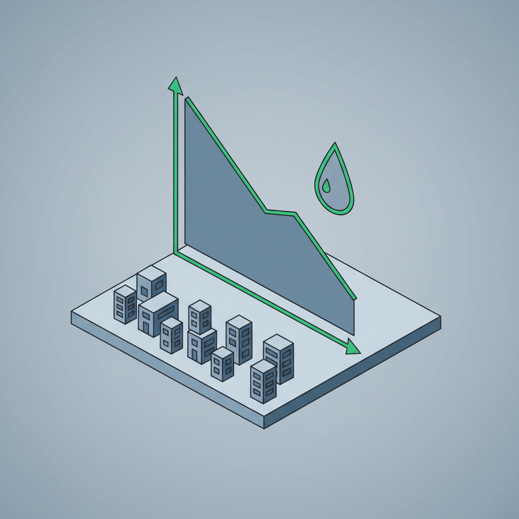 A stylized illustration of business professionals being guided towards a portal labeled 'AI Investment'.