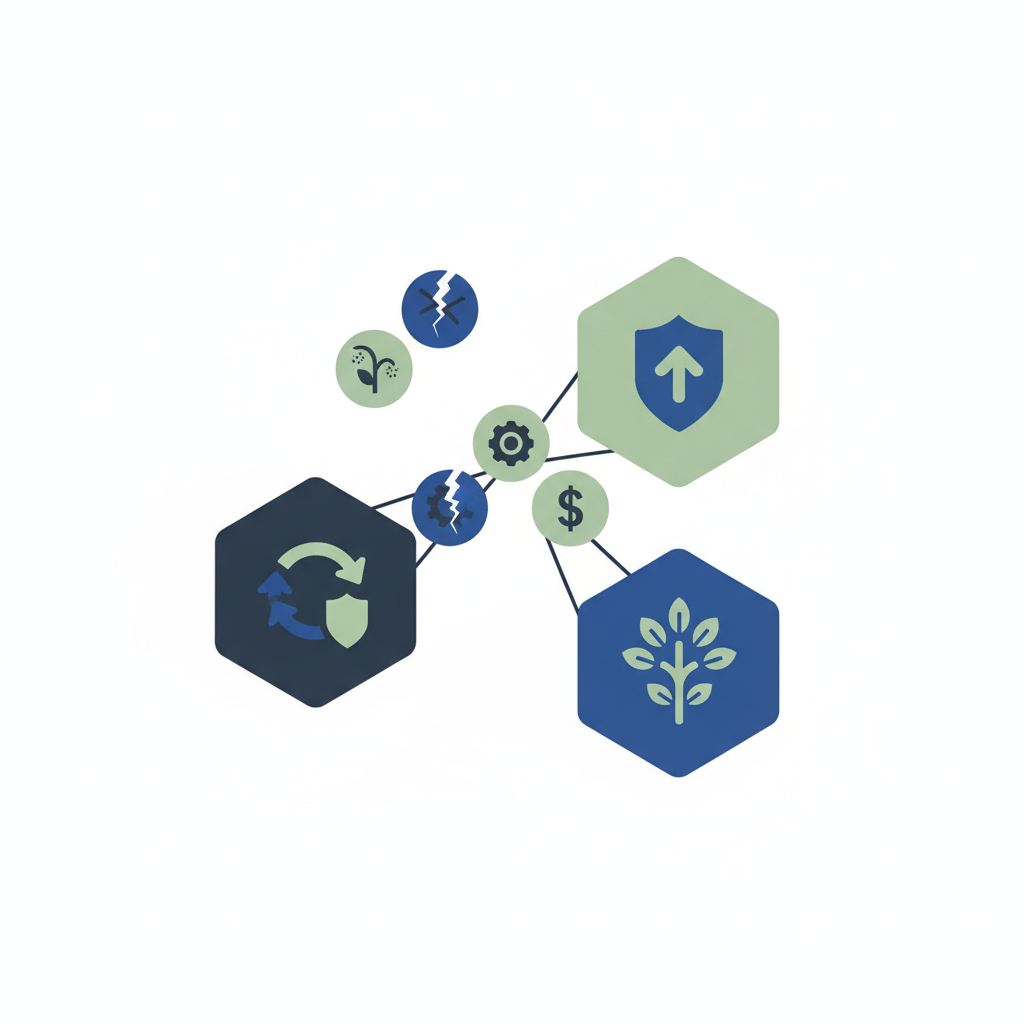 An illustration showing several small, wilting mobile app icons next to a few larger, robust app icons, representing the struggle and consolidation of small fintech companies.